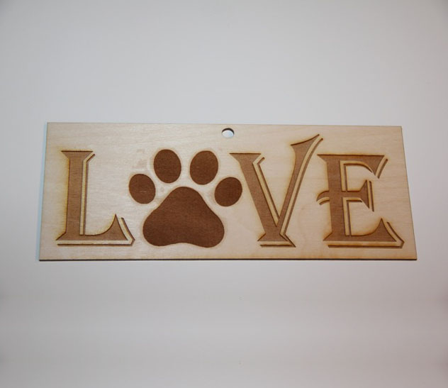 Love Paw Print Plaque
